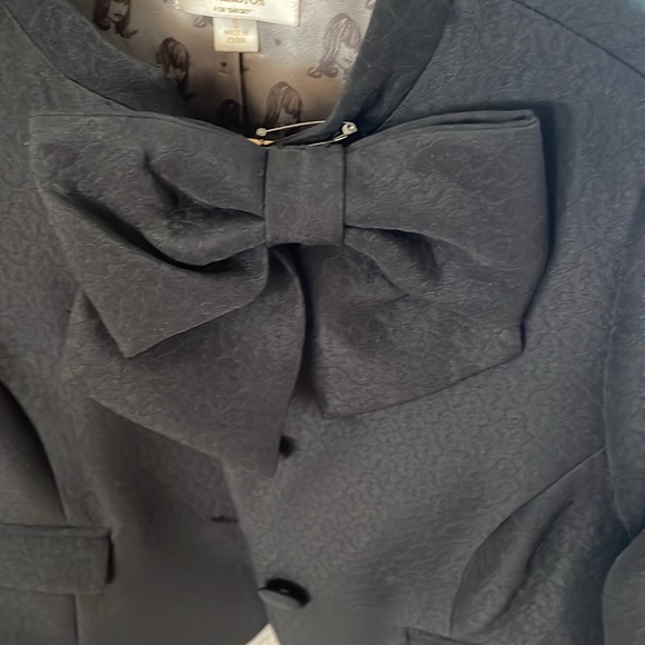 Erin Fetherston Heart print Bow Jacket. Black - Picture 15 of 16